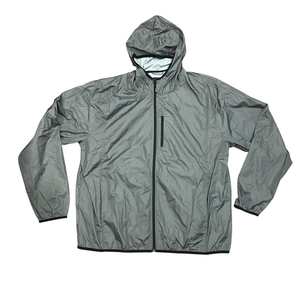 ATG Wrangler Men's XXL‎ Gray Lightweight Hooded Windbreaker Jacket